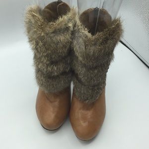 Dolce Vita Tatum Fur Brown Booties Sz 8.5